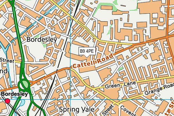 B9 4PE map - OS VectorMap District (Ordnance Survey)