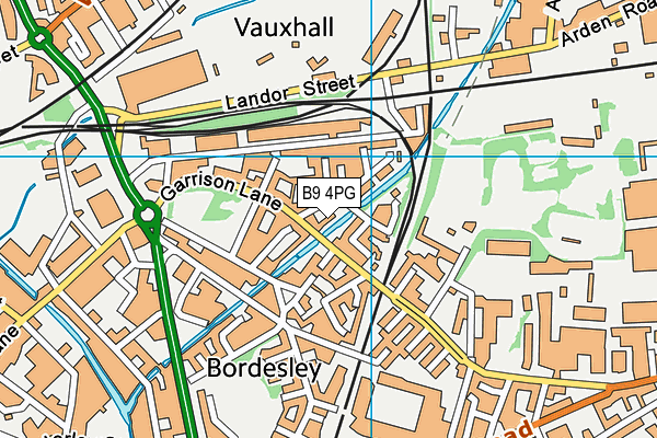 B9 4PG map - OS VectorMap District (Ordnance Survey)