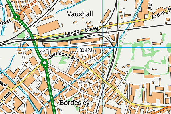 B9 4PJ map - OS VectorMap District (Ordnance Survey)