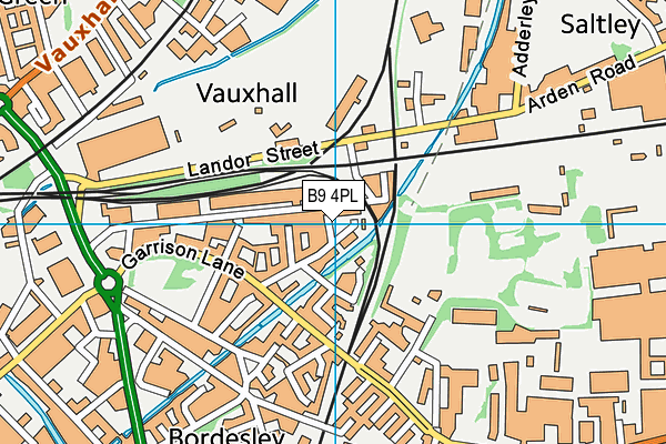 B9 4PL map - OS VectorMap District (Ordnance Survey)