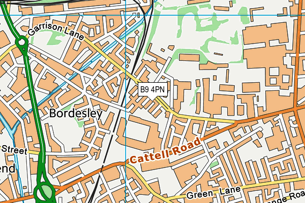 B9 4PN map - OS VectorMap District (Ordnance Survey)