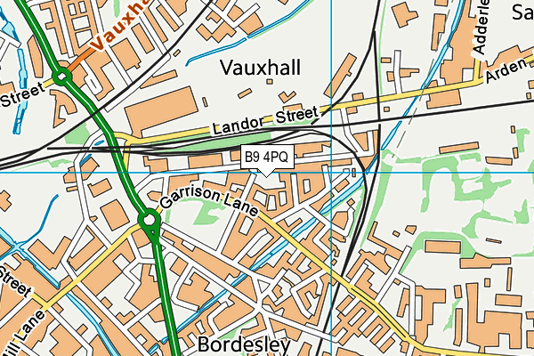 B9 4PQ map - OS VectorMap District (Ordnance Survey)