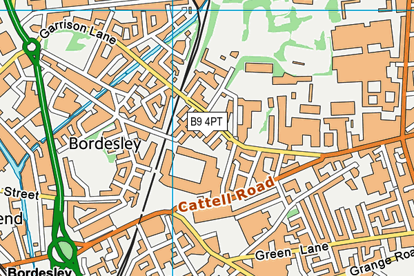 B9 4PT map - OS VectorMap District (Ordnance Survey)