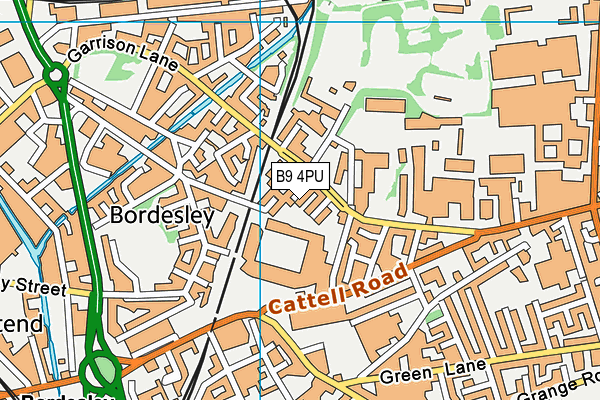 B9 4PU map - OS VectorMap District (Ordnance Survey)