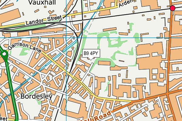 B9 4PY map - OS VectorMap District (Ordnance Survey)