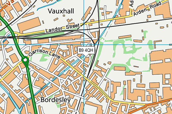 B9 4QH map - OS VectorMap District (Ordnance Survey)