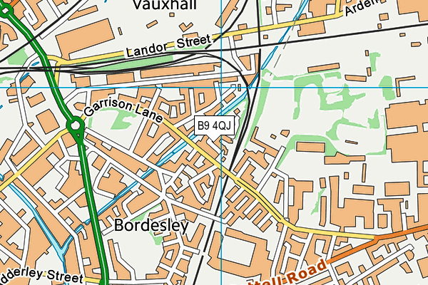 B9 4QJ map - OS VectorMap District (Ordnance Survey)