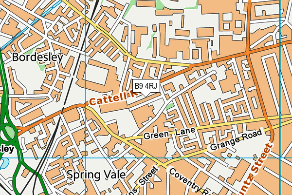 B9 4RJ map - OS VectorMap District (Ordnance Survey)