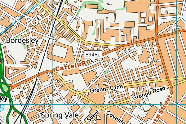 B9 4RL map - OS VectorMap District (Ordnance Survey)