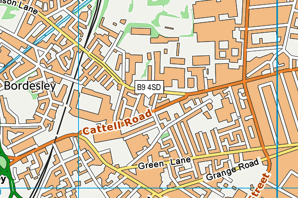 B9 4SD map - OS VectorMap District (Ordnance Survey)