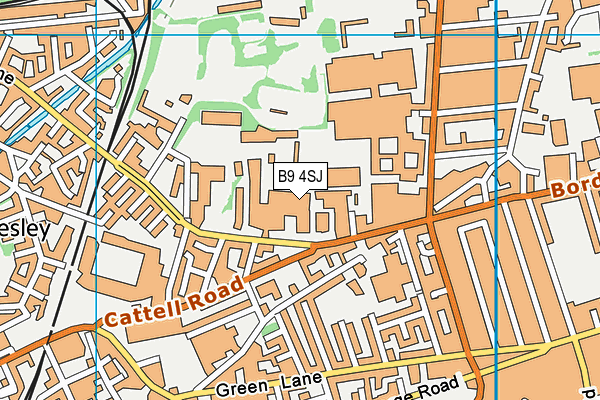 B9 4SJ map - OS VectorMap District (Ordnance Survey)