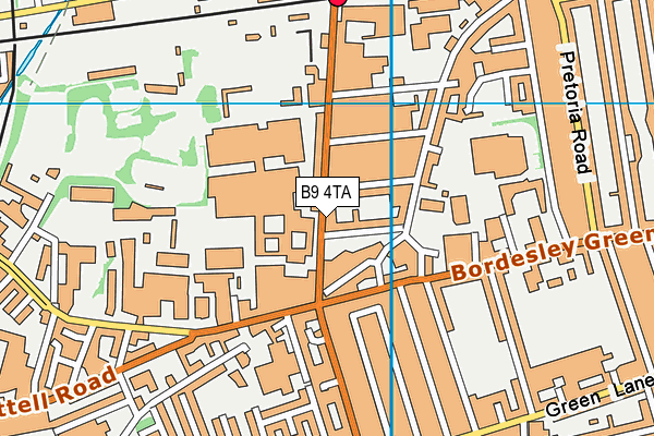 B9 4TA map - OS VectorMap District (Ordnance Survey)