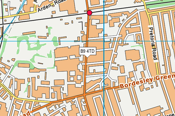 B9 4TD map - OS VectorMap District (Ordnance Survey)