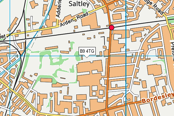 B9 4TG map - OS VectorMap District (Ordnance Survey)