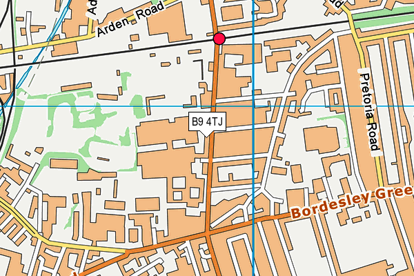 B9 4TJ map - OS VectorMap District (Ordnance Survey)