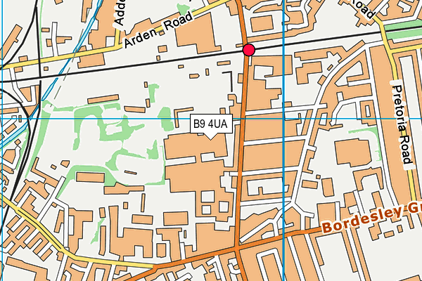 B9 4UA map - OS VectorMap District (Ordnance Survey)
