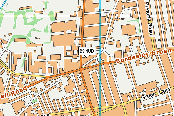 B9 4UD map - OS VectorMap District (Ordnance Survey)