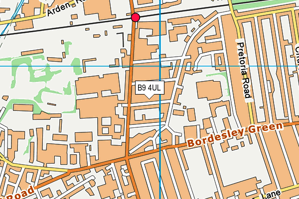 B9 4UL map - OS VectorMap District (Ordnance Survey)
