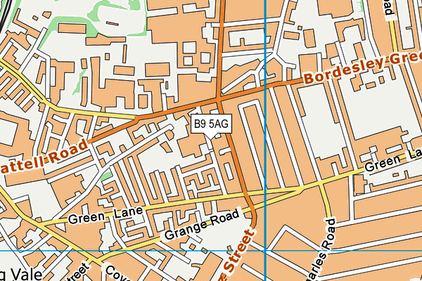 B9 5AG map - OS VectorMap District (Ordnance Survey)