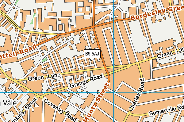 B9 5AJ map - OS VectorMap District (Ordnance Survey)