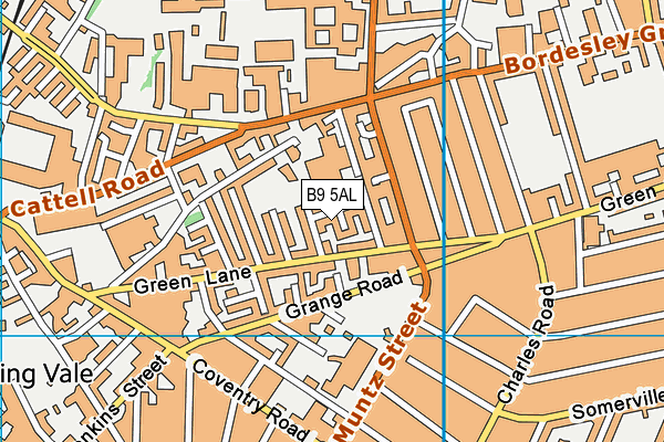 B9 5AL map - OS VectorMap District (Ordnance Survey)