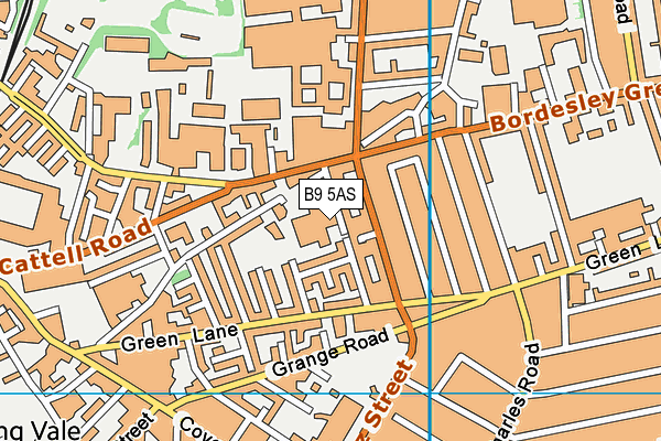 B9 5AS map - OS VectorMap District (Ordnance Survey)