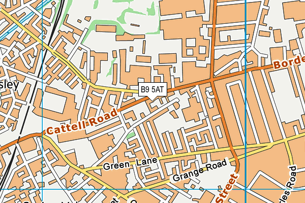 B9 5AT map - OS VectorMap District (Ordnance Survey)