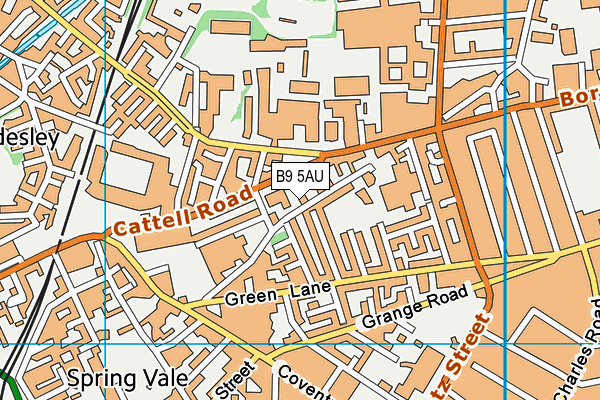 B9 5AU map - OS VectorMap District (Ordnance Survey)