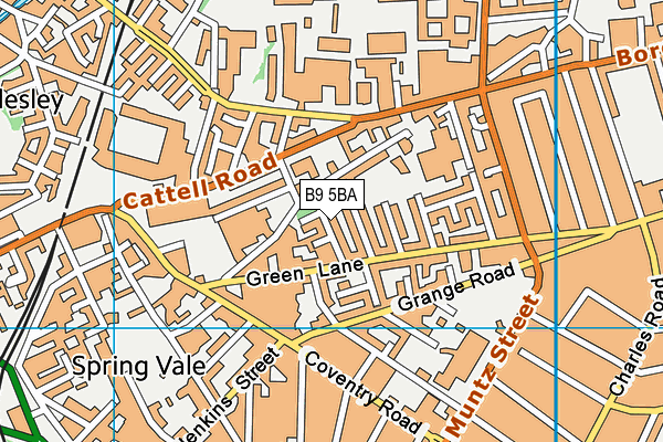 B9 5BA map - OS VectorMap District (Ordnance Survey)