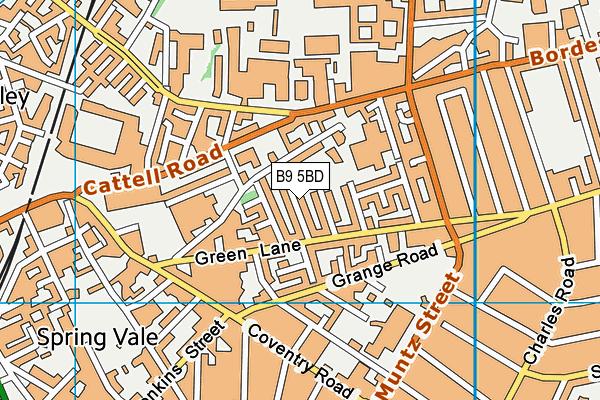 B9 5BD map - OS VectorMap District (Ordnance Survey)