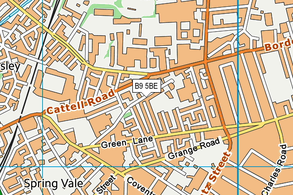 B9 5BE map - OS VectorMap District (Ordnance Survey)