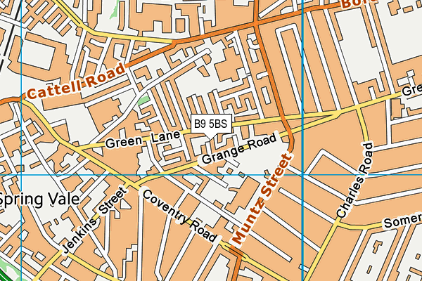 B9 5BS map - OS VectorMap District (Ordnance Survey)