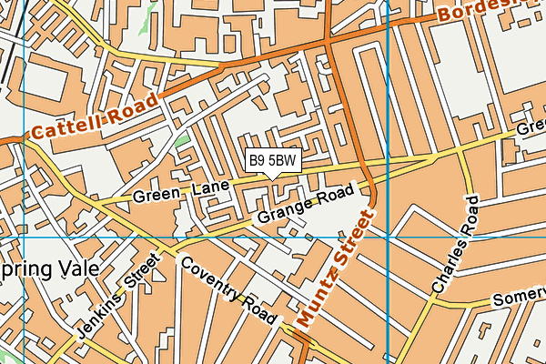 B9 5BW map - OS VectorMap District (Ordnance Survey)