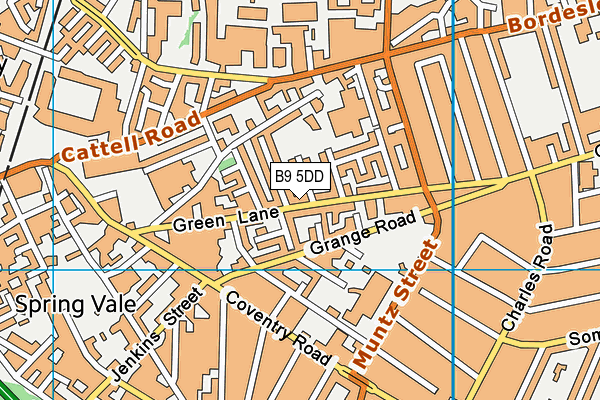 B9 5DD map - OS VectorMap District (Ordnance Survey)