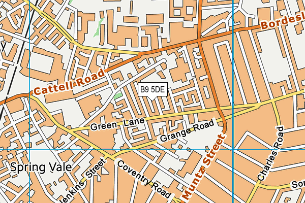 B9 5DE map - OS VectorMap District (Ordnance Survey)