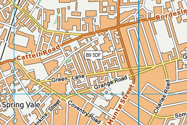 B9 5DF map - OS VectorMap District (Ordnance Survey)