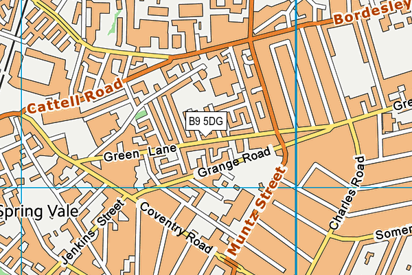 B9 5DG map - OS VectorMap District (Ordnance Survey)