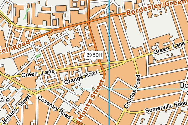 B9 5DH map - OS VectorMap District (Ordnance Survey)