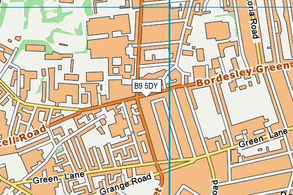 B9 5DY map - OS VectorMap District (Ordnance Survey)