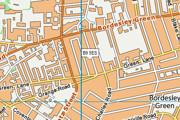 B9 5ES map - OS VectorMap District (Ordnance Survey)