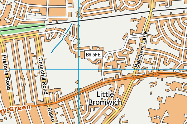 B9 5FE map - OS VectorMap District (Ordnance Survey)