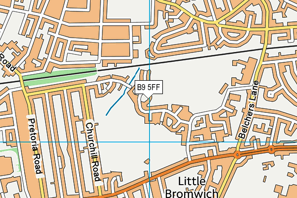 B9 5FF map - OS VectorMap District (Ordnance Survey)