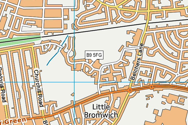 B9 5FG map - OS VectorMap District (Ordnance Survey)