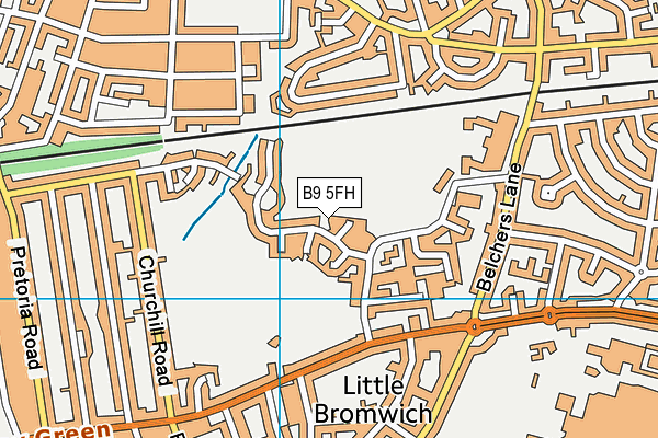 B9 5FH map - OS VectorMap District (Ordnance Survey)