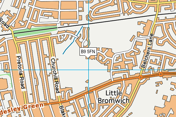 B9 5FN map - OS VectorMap District (Ordnance Survey)