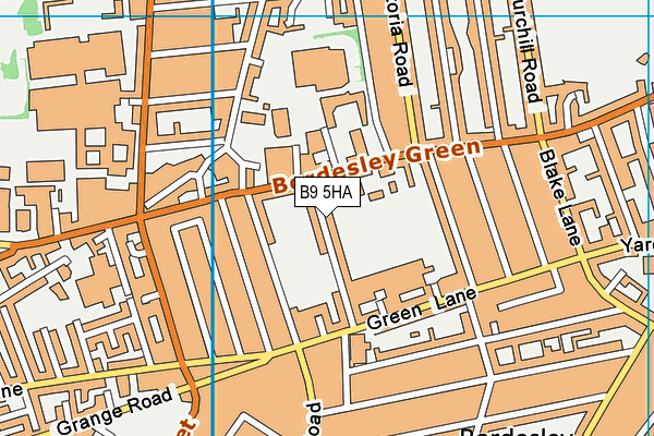 B9 5HA map - OS VectorMap District (Ordnance Survey)