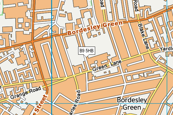 B9 5HB map - OS VectorMap District (Ordnance Survey)