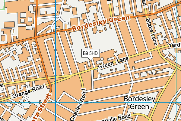 B9 5HD map - OS VectorMap District (Ordnance Survey)