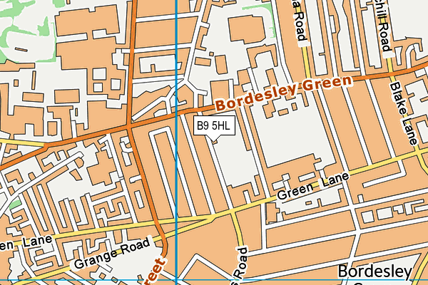 B9 5HL map - OS VectorMap District (Ordnance Survey)