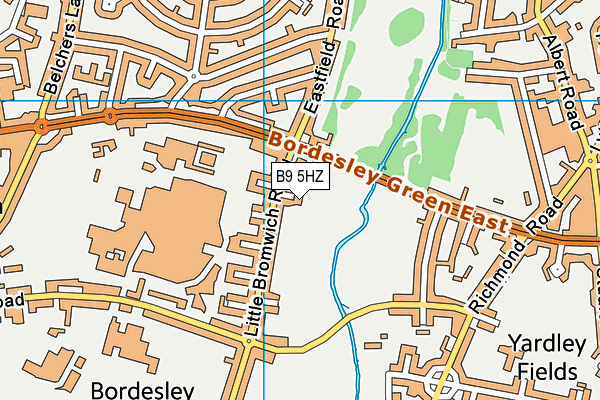 B9 5HZ map - OS VectorMap District (Ordnance Survey)